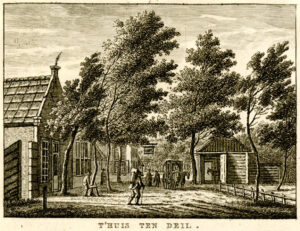 Het Huis Ten Deil bij Valkenburg in Zuid-Holland, uit 'Vaderlandsche gezichten of afbeeldingen...', afb. 1
