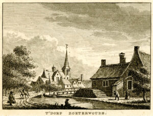Zoeterwoude in Zuid-Holland, uit 'Vaderlandsche gezichten of afbeeldingen...', afb. 1
