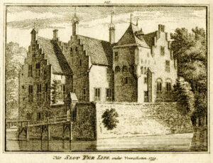 Kasteel Ter Lips bij Voorschoten, uit 'Het verheerlykt Nederland...', afb. 1