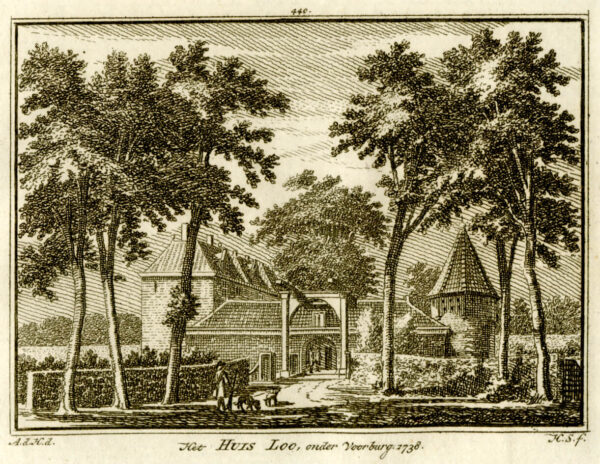 Huis De Loo in Voorburg in 1738, uit 'Het verheerlykt Nederland...', afb. 1