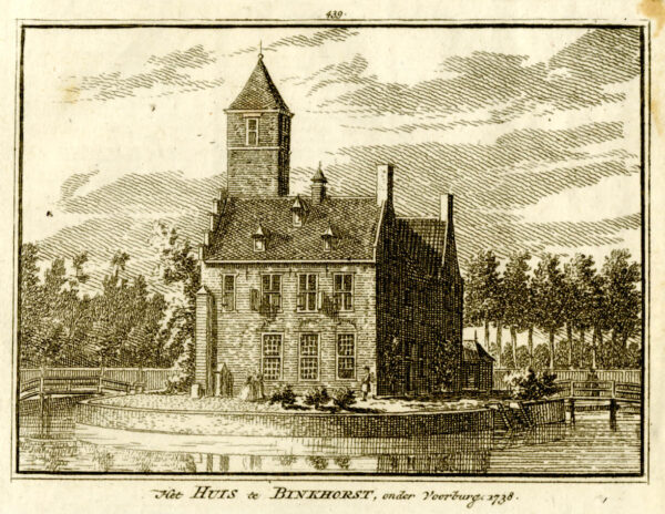 Kasteel De Binckhorst in Den Haag, in 1738, uit 'Het verheerlykt Nederland...', afb. 1
