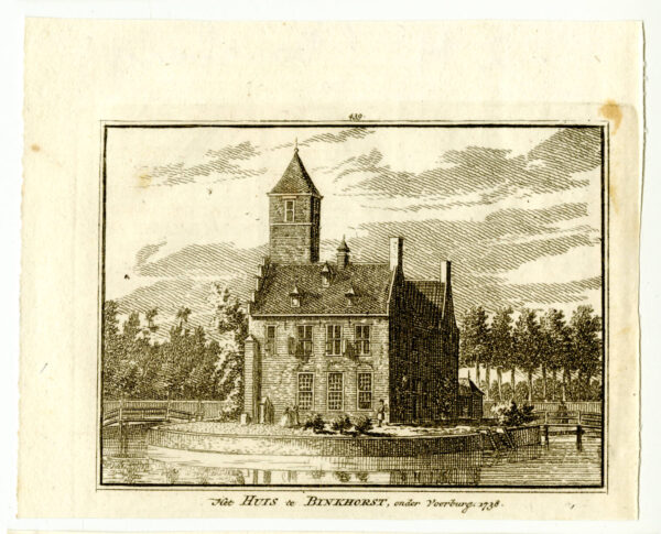 Kasteel De Binckhorst in Den Haag, in 1738, uit 'Het verheerlykt Nederland...', afb. 2