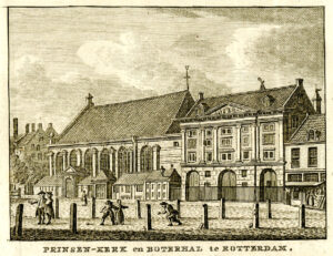 Prinsenkerk en Boterhal in Rotterdam, uit 'Vaderlandsche gezichten of afbeeldingen...', afb. 1