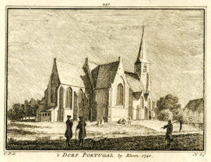 Poortugaal in 1740, uit 'Het verheerlykt Nederland...', afb. 1