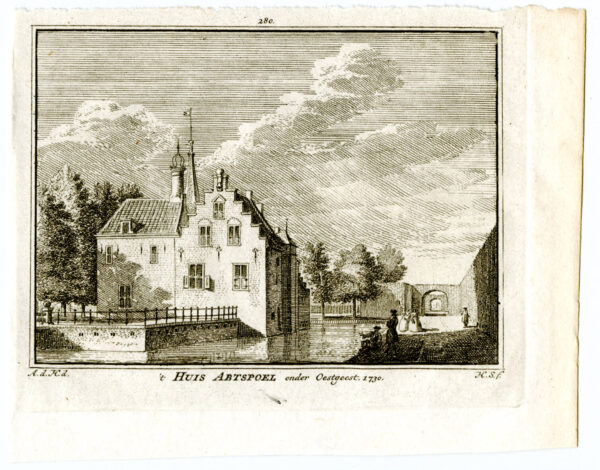 Huis Abtspoel bij Oegstgeest in 1730, uit 'Het verheerlykt Nederland...', afb. 2