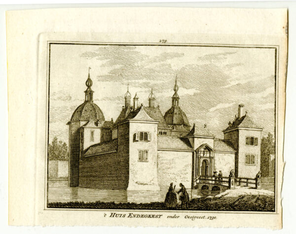 Kasteel Endegeest in Oegstgeest in 1730, uit 'Het verheerlykt Nederland...', afb. 2