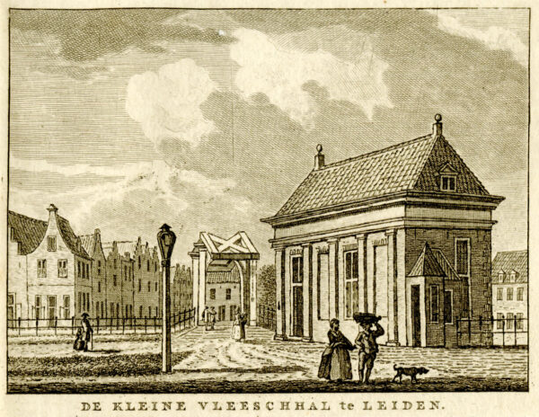 De Kleine Vleeshal in Leiden, uit 'Vaderlandsche gezichten of afbeeldingen...', afb. 1