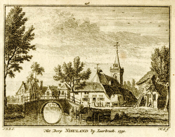 Nieuwland in 1750, uit 'Het verheerlykt Nederland...', afb. 1