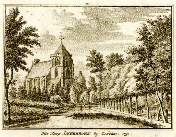 Leerbroek in 1750, uit 'Het verheerlykt Nederland...', afb. 1
