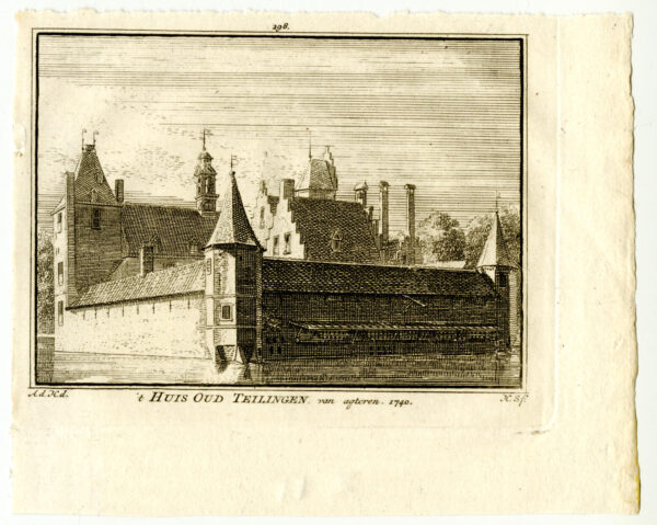 Kasteel Oud-Teylingen in Warmond in 1740, uit 'Het verheerlykt Nederland...', afb. 2