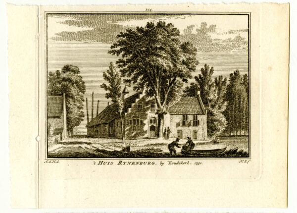 Huis Rijnenburg in Koudekerk aan den Rijn in 1730, uit 'Het verheerlykt Nederland...', afb. 2