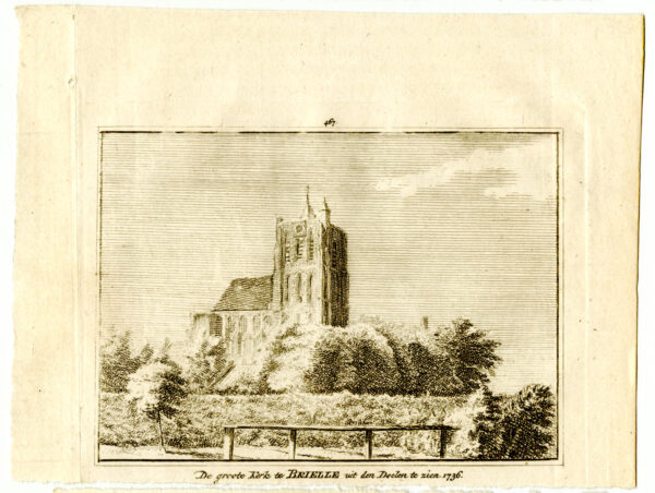 De Grote of Sint-Catharijnekerk in Brielle in 1736, uit 'Het verheerlykt Nederland...', afb. 2