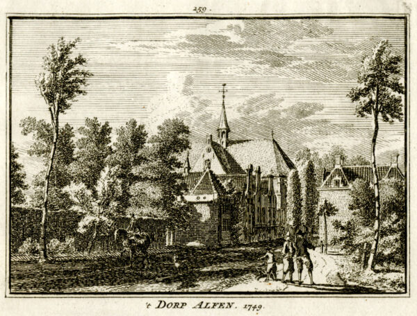 Alphen aan den Rijn in 1749, uit 'Het verheerlykt Nederland...', afb. 1