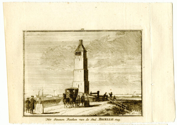 De vuurtoren in Brielle in 1749, uit 'Het verheerlykt Nederland...', afb. 2