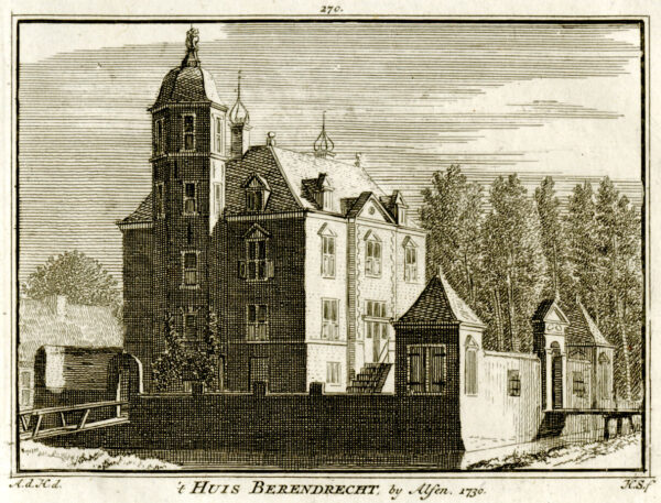 Huis Berendrecht bij Alphen aan den Rijn, in 1730, uit 'Het verheerlykt Nederland...', afb. 1