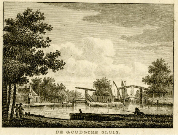 De Goudse Sluis bij Alphen aan den Rijn, uit 'Vaderlandsche gezichten of afbeeldingen...', afb. 1