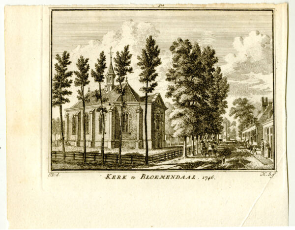 De kerk van Bloemendaal in 1746, uit 'Het verheerlykt Nederland...', afb. 2