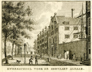 De Kweekschool voor de Zeevaart in Amsterdam, uit 'Vaderlandsche gezichten of afbeeldingen...', afb. 1