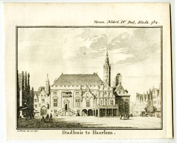 Het stadhuis van Haarlem, in 1742, uit 'Tegenwoordige staat der Vereenigde Nederlanden', afb. 2