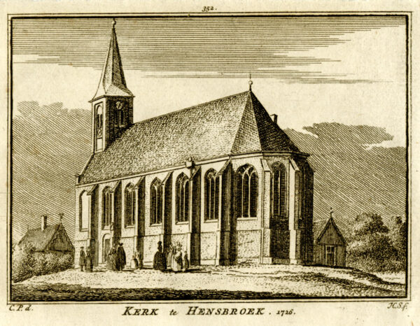 De kerk van Hensbroek in 1726, uit 'Het verheerlykt Nederland...', afb. 1