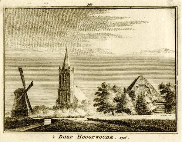Hoogwoud in 1726, uit 'Het verheerlykt Nederland...', afb. 1
