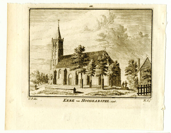 De kerk van Hoogkarspel in 1726, uit 'Het verheerlykt Nederland...', afb. 2