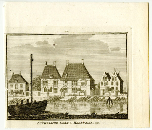 De Evangelisch Lutherse Kerk in Medemblik in 1726, uit 'Het verheerlykt Nederland...', afb. 2