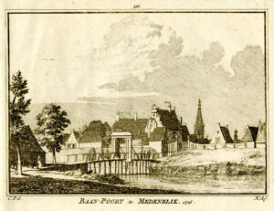 De Baanpoort in Medemblik in 1726, uit 'Het verheerlykt Nederland...', afb. 1