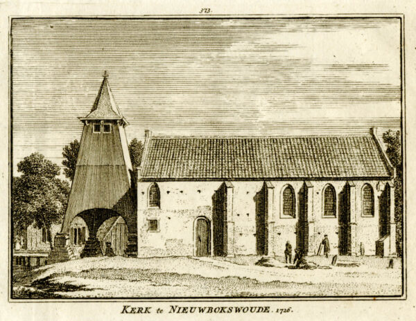 De kerk van Nibbixwoud in 1726, uit 'Het verheerlykt Nederland...', afb. 1