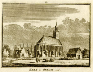 De kerk van Obdam in 1726, uit 'Het verheerlykt Nederland...', afb. 1