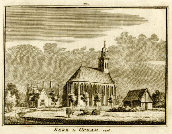 De kerk van Obdam in 1726, uit 'Het verheerlykt Nederland...', afb. 1