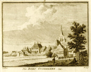 Ouderkerk aan de Amstel in 1745, uit 'Het verheerlykt Nederland...', afb. 1