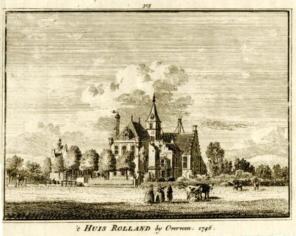 Huis Rolland bij Overveen in 1746, uit 'Het verheerlykt Nederland...', afb. 1