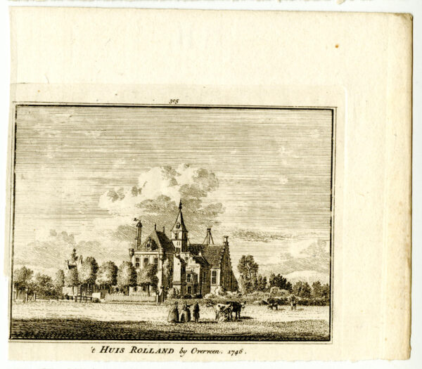Huis Rolland bij Overveen in 1746, uit 'Het verheerlykt Nederland...', afb. 2