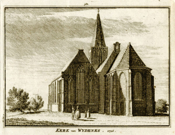 De kerk van Wijdenes in 1726, uit 'Het verheerlykt Nederland...', afb. 1