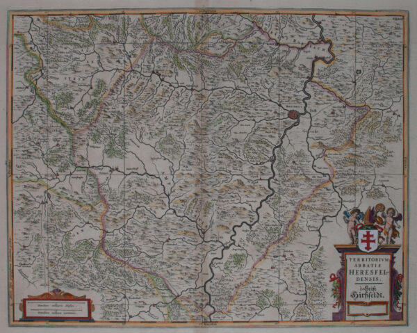 Kaart van het gebied van de Abdij Hersfeld, in Hessen, uit de 'English Atlas' (1680-83) van Moses Pitt, afb. 1