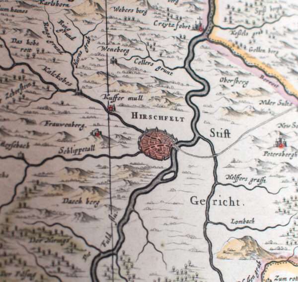 Kaart van het gebied van de Abdij Hersfeld, in Hessen, uit de 'English Atlas' (1680-83) van Moses Pitt, afb. 5