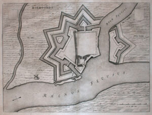 Plattegrond van Duisburg-Ruhrort uit het "...Theatrum Urbium Belgicae..." van Joan Blaeu (1649-52), afb. 1