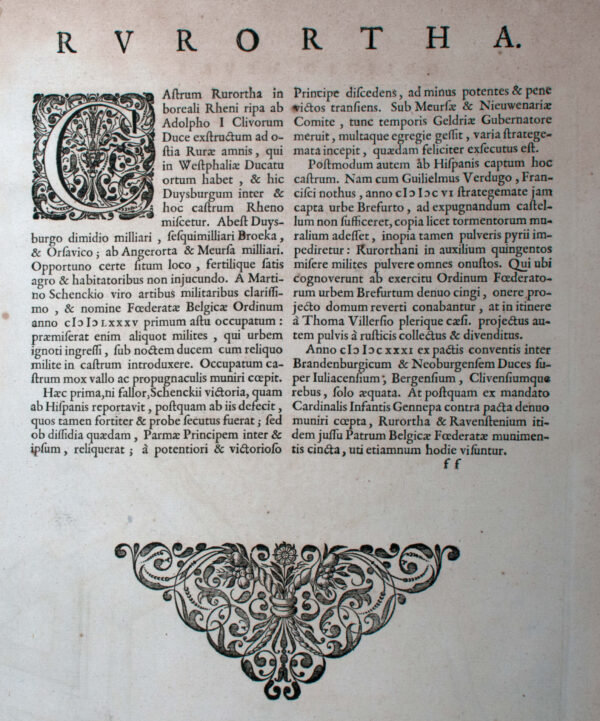 Plattegrond van Duisburg-Ruhrort uit het "...Theatrum Urbium Belgicae..." van Joan Blaeu (1649-52), afb. 6