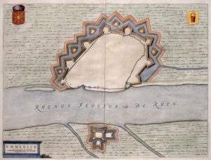 Plattegrond van Emmerich am Rhein uit het "...Theatrum Urbium Belgicae..." van Joan Blaeu (1649-52), afb. 1