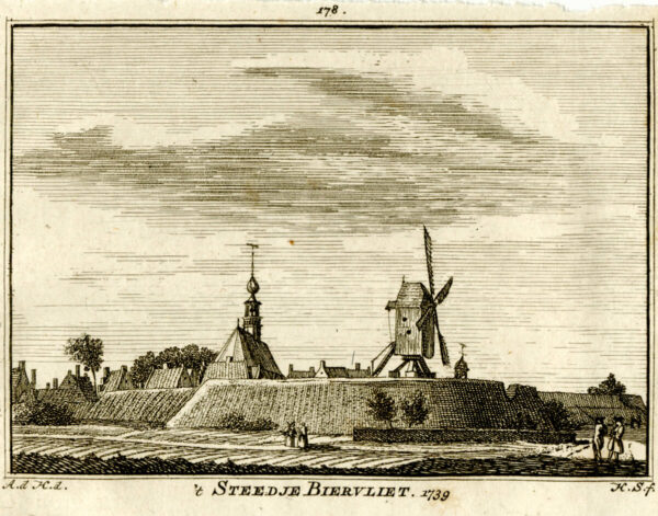 Biervliet in 1739 uit 'Het verheerlykt Nederland...', afb. 1