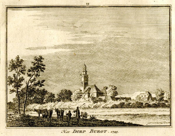 Burgh in 1745 uit 'Het verheerlykt Nederland...', afb. 1