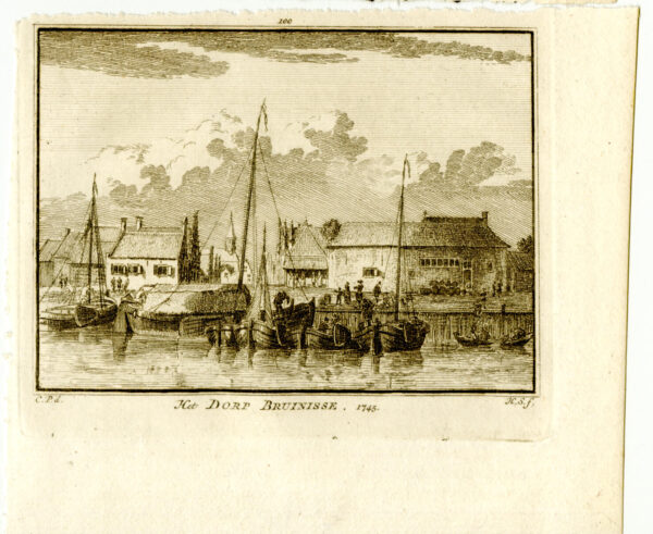 De haven van Bruinisse in 1745, uit 'Het verheerlykt Nederland...', afb. 2