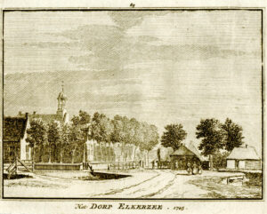 Elkerzee in 1745, uit 'Het verheerlykt Nederland...', afb. 1