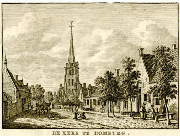 De kerk van Domburg, uit 'Vaderlandsche gezichten of afbeeldingen...', afb. 1