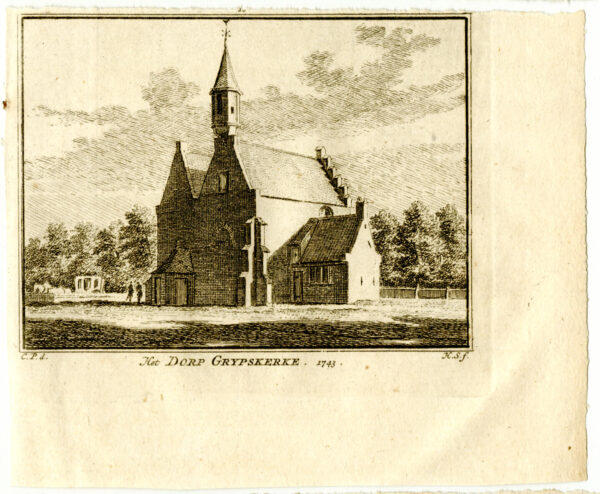 Het stadhuis van Grijpskerke in 1743, uit 'Het verheerlykt Nederland...', afb.2