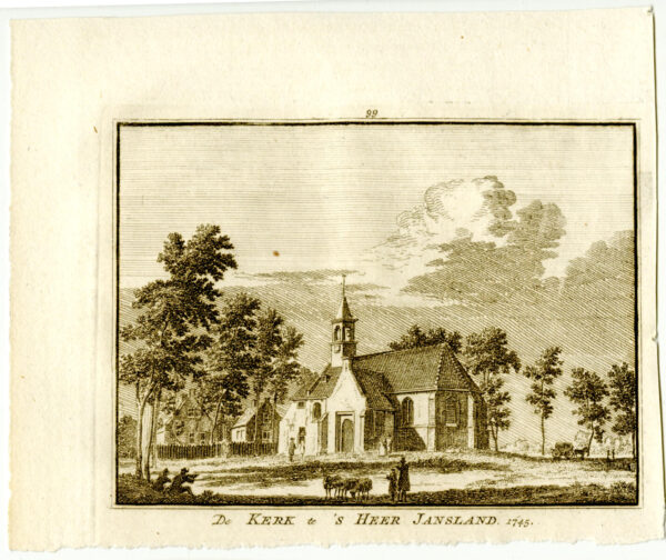 De kerk van Sirjansland in 1745, uit 'Het verheerlykt Nederland...', afb. 2