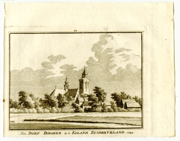 Yerseke in 1743, uit 'Het verheerlykt Nederland...', afb. 2