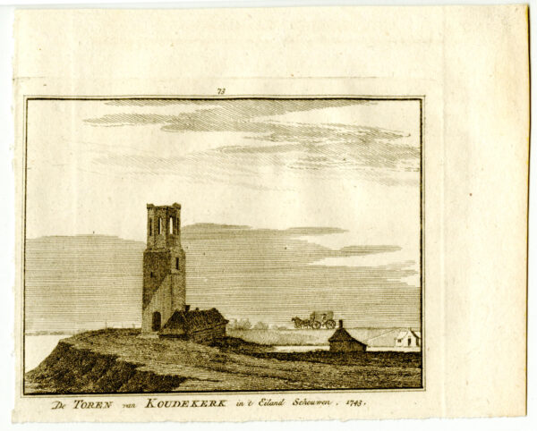 De kerktoren van Koudekerke, in 1743, uit 'Het verheerlykt Nederland...', afb. 2