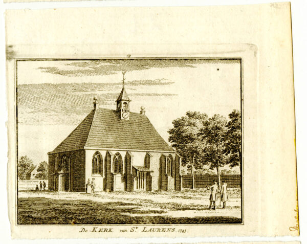 De kerk van Sint Laurens, in 1743, uit 'Het verheerlykt Nederland...', afb. 2
